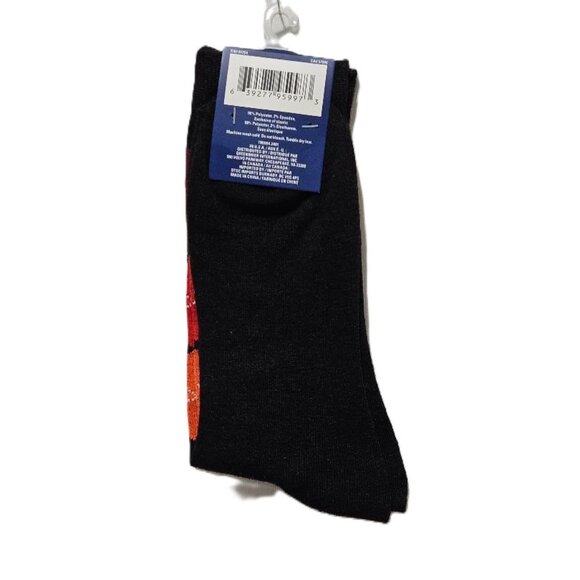 New HALLOWEEN ARGYLE BLACK GREY ORANGE SOCKS - Picture 2 of 2